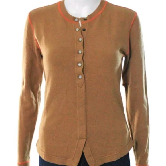 Parasuco wool crew neck half button down sweater 4 - Picture 1 of 6